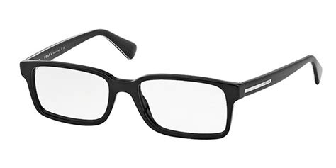 Prada PR 15QV PLAQUE 1AB1O1 Eyeglasses in Black